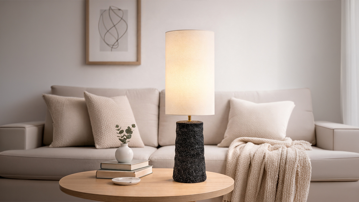Mable 79cm Black Ceramic Lamp