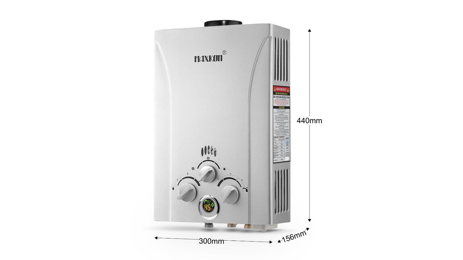 Maxkon Portable Powered Water Heater with Handle 550L/Hr - Silver