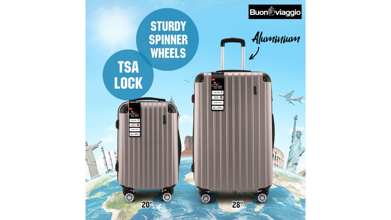 Buon Viaggio Hardshell Luggage Case Set 2pcs. - Pale Bronze