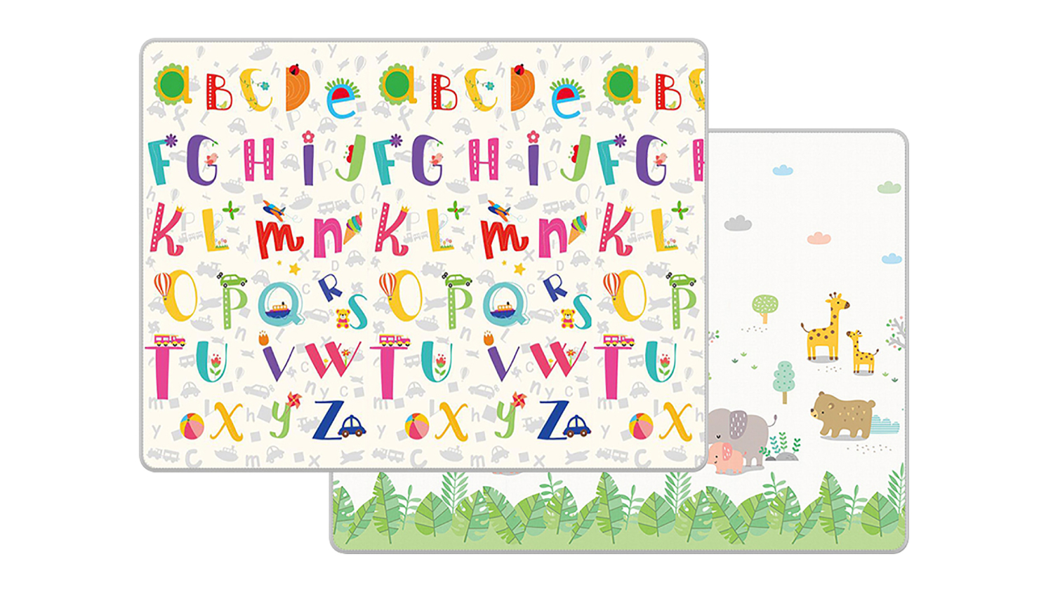 A view of both sides of the Bopeep Soft Baby Crawling Play Mat