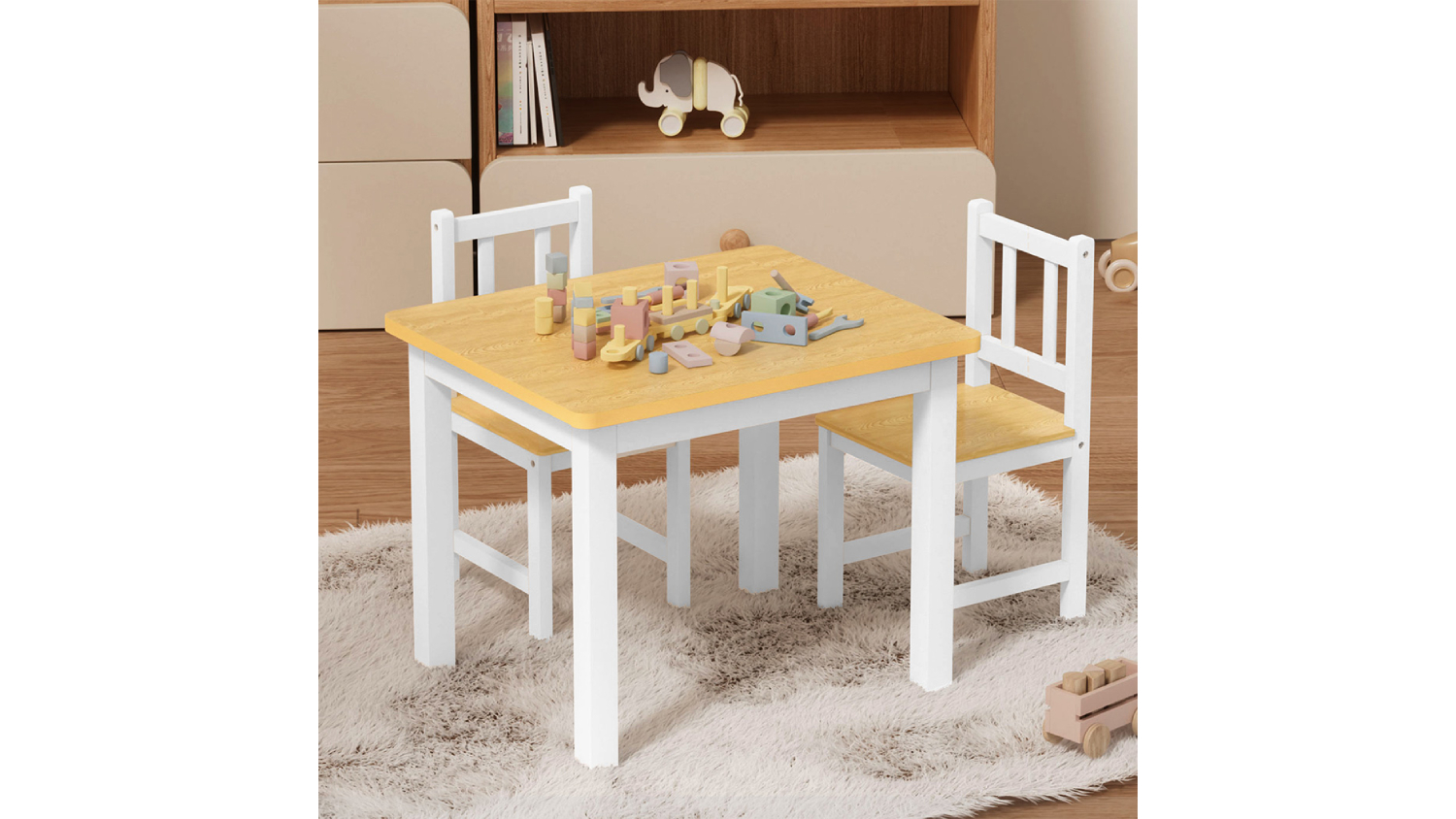Bopeep Children's Furniture Set 3pcs. - White/Light Wood