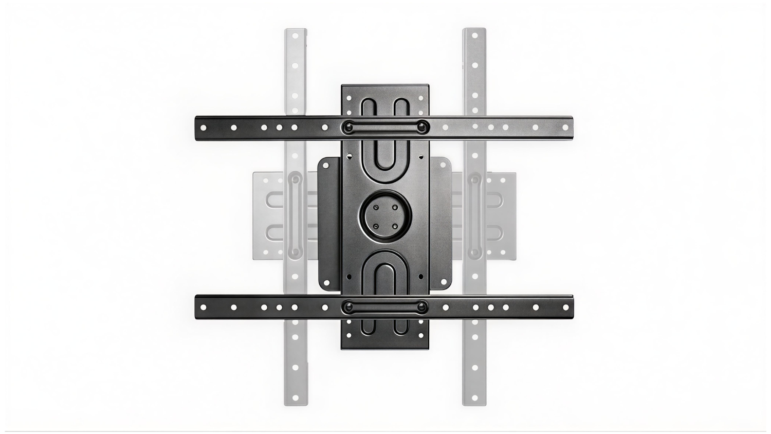 Flat TV Konic wall mount with dual rails and pull cord shown front-on