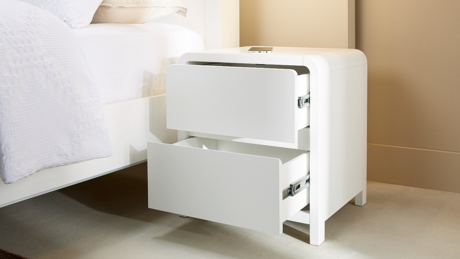 Lumen 2 Drawer Bedside Table