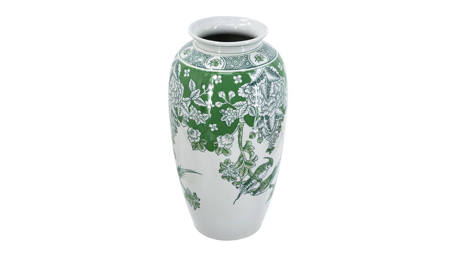 Porcelain Green & White Vase - 39 x 43cm