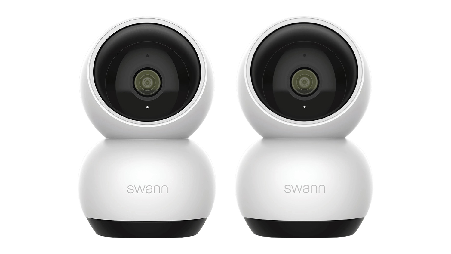 Swann EVO 2K Indoor Wired Pan & Tilt Security Camera with Wi-Fi Connectivity - 2 Pack (White)