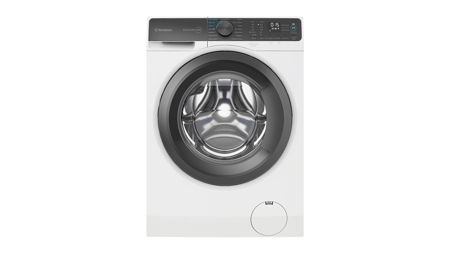Westinghouse EasyCare 500 Series 8kg Front Loader Washing Machine in a sleek white colour
