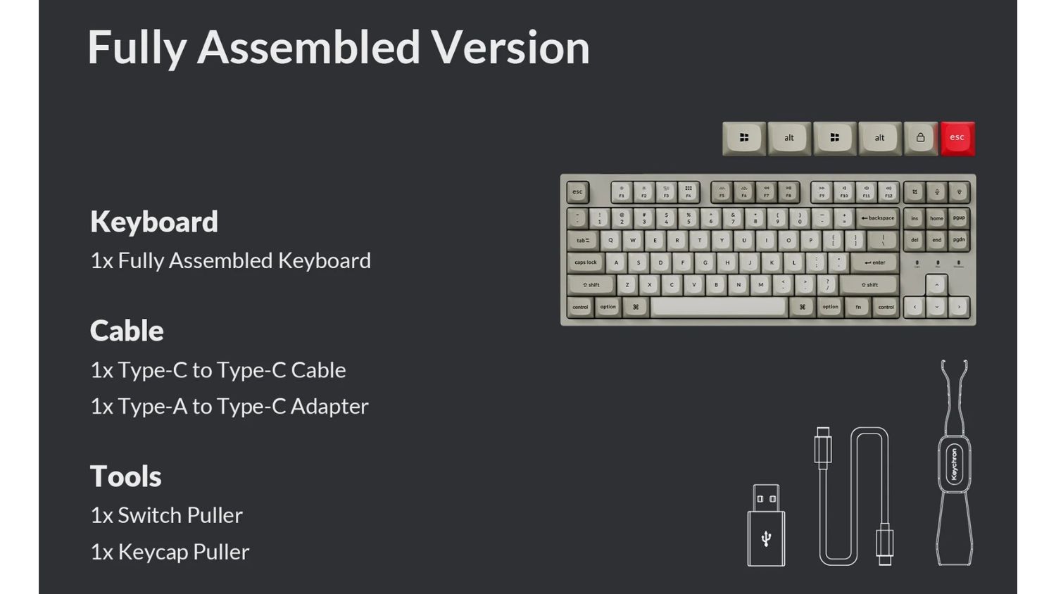 Keychron C1 PRO 8K Wired QMK 100% Mechanical Keyboard