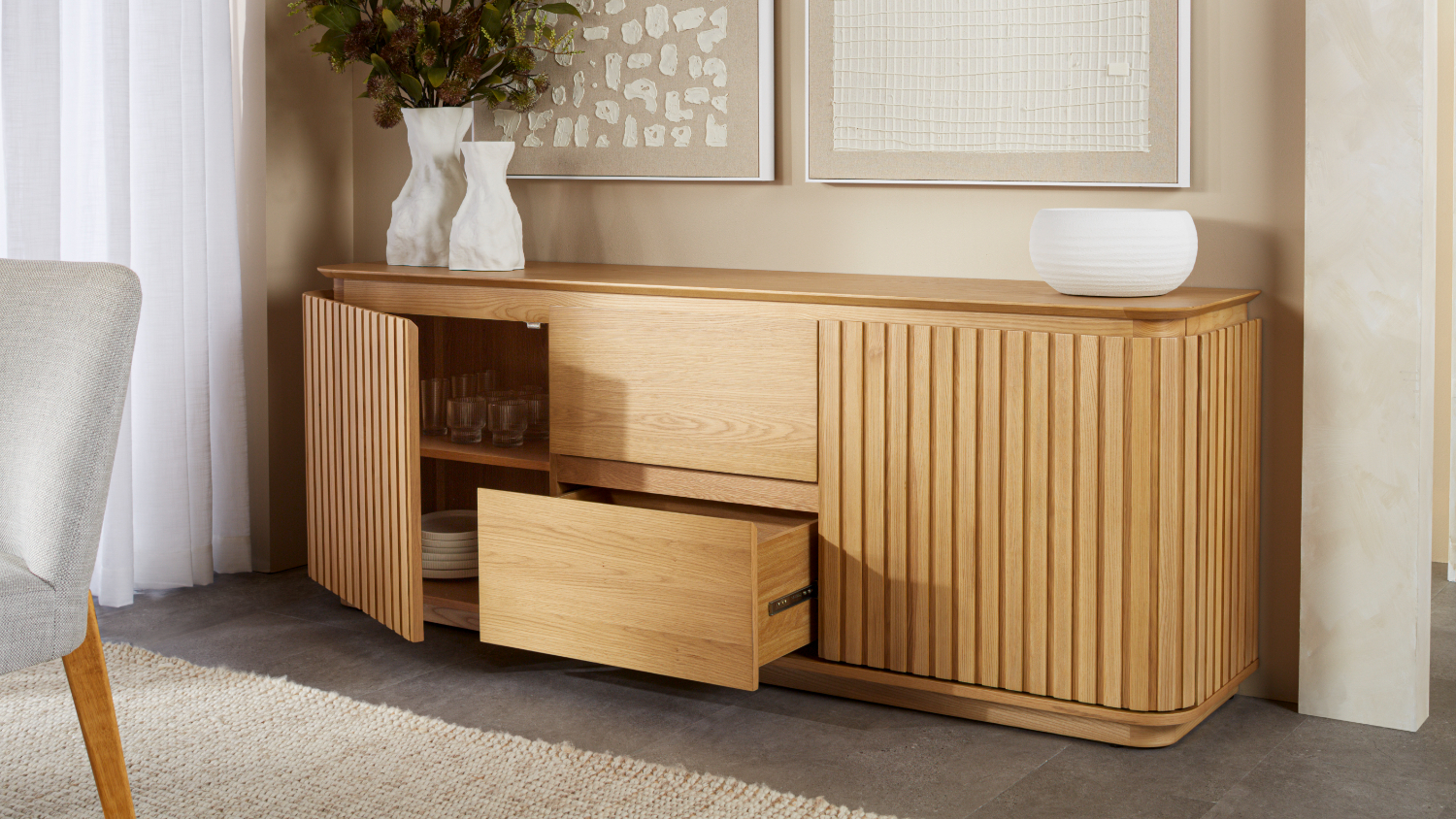 Harlow 2000mm 2 Door 2 Drawer Buffet Table