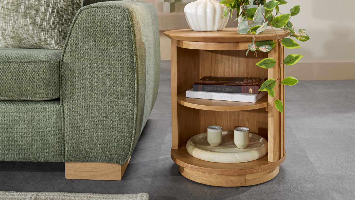 Harlow 480mm Lamp Table with 2 Shelves