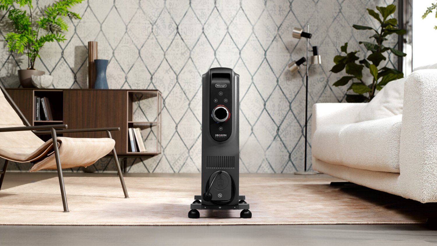 De'Longhi Dragon5 Connect 1500W 6 Fin Oil Column Heater - Grey (TRD50615WIFIG)