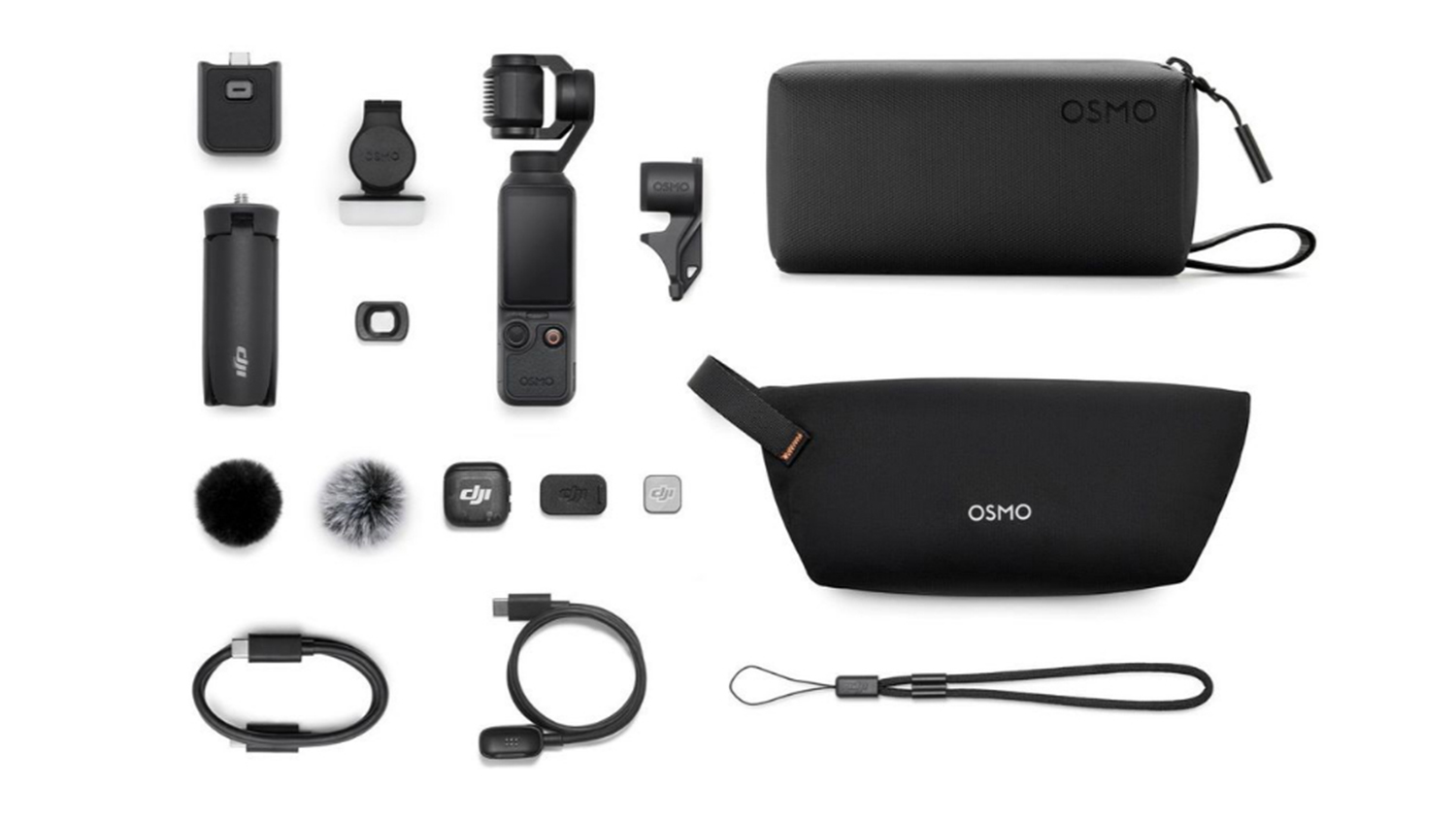 DJI Osmo Pocket 4 4K Handheld Action Camera Creator Combo in a sleek black colour