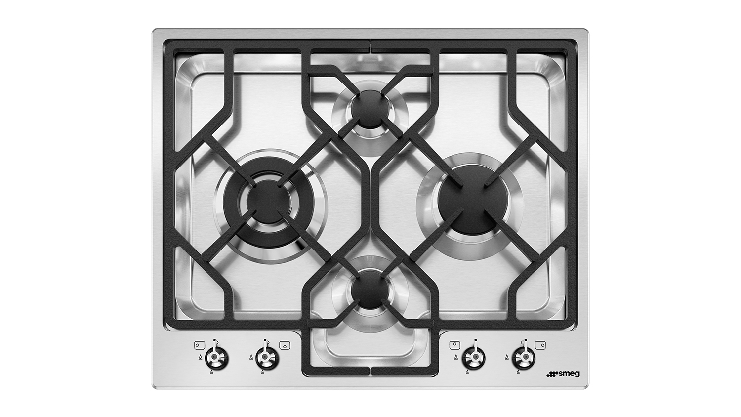 Smeg Classic 60cm 4 Burner Gas Cooktop in a sleek stainless steel