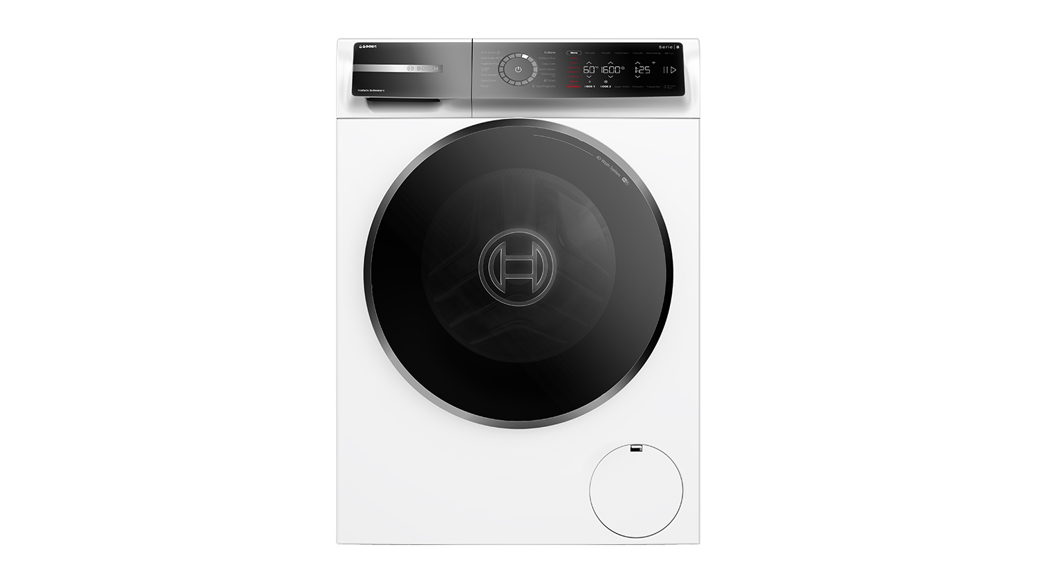 Bosch Series 8 10kg Front Loader Washing Machine in a sleek white colour