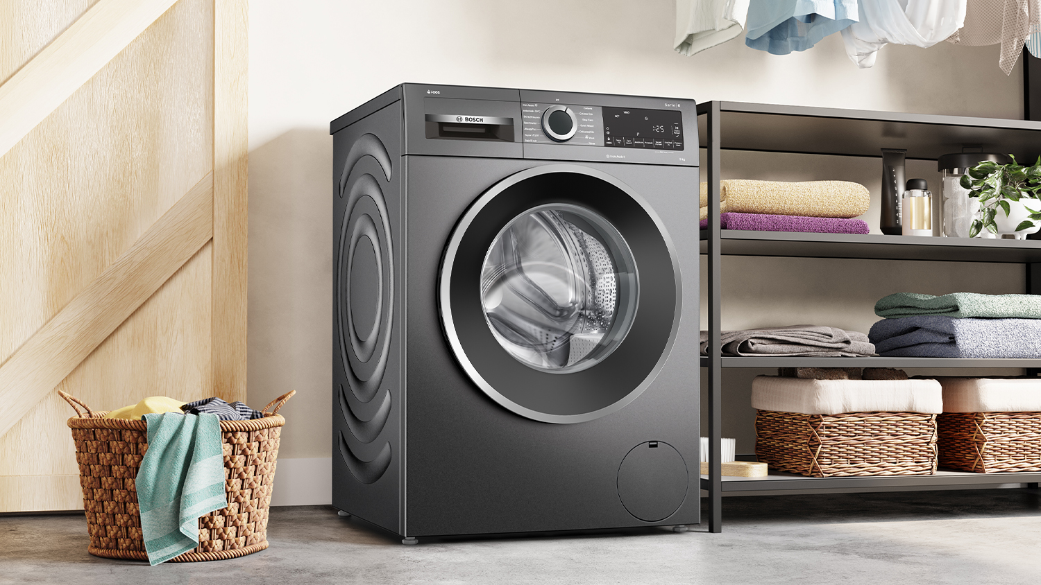 Bosch Series 6 9kg Front Loader Washing Machine - Cast Iron Grey (WGG2441RAU)