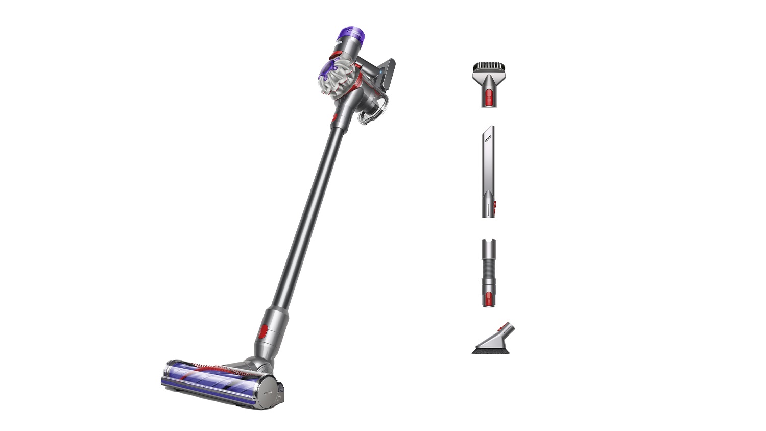 Dyson V8 Advanced Handstick Vacuum with four attachments including a car cleaning kit