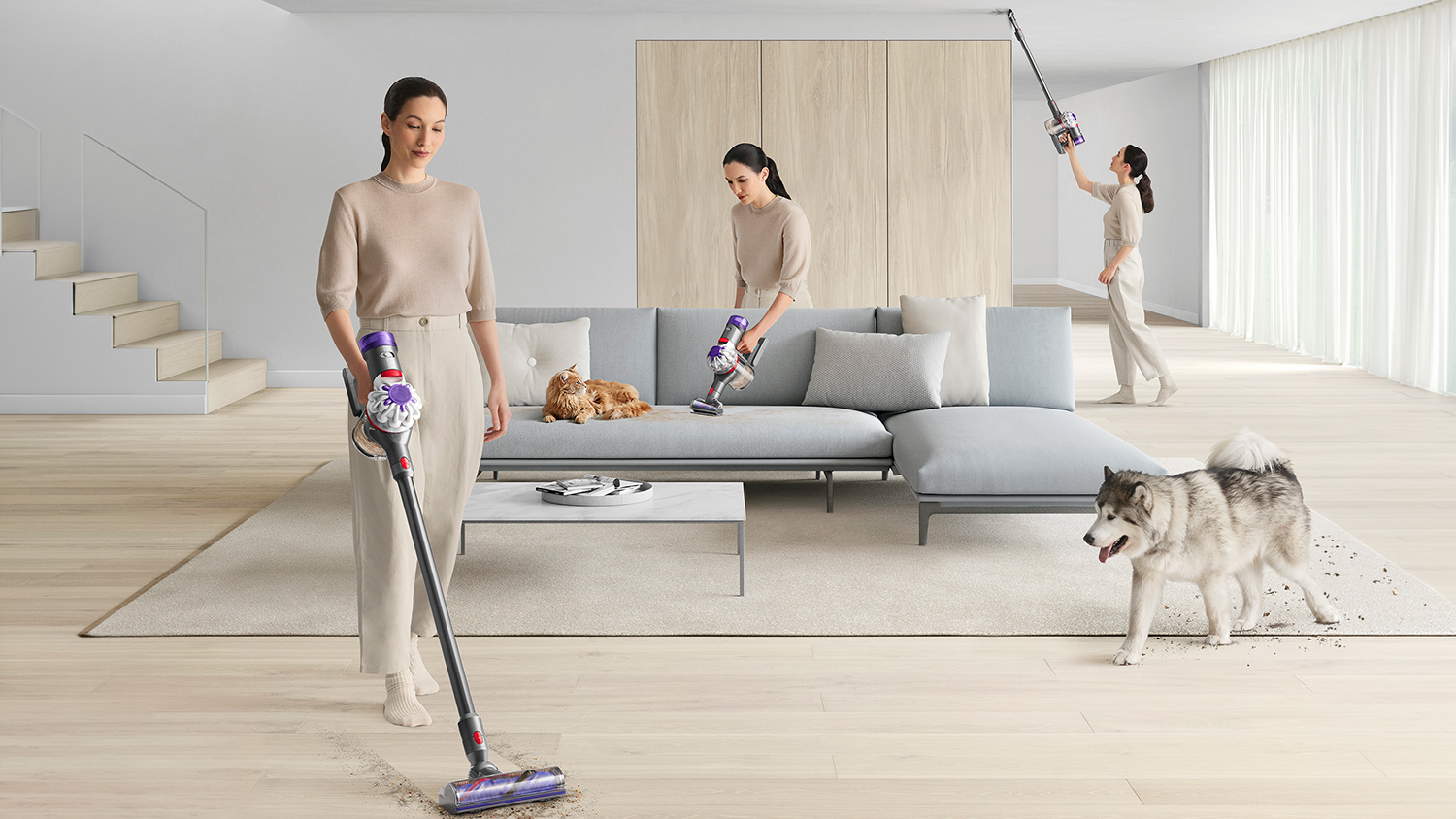 Dyson V8 Advanced Handstick Vacuum Cleaner + Car Cleaning Kit - Silver/Nickel (626439-01)