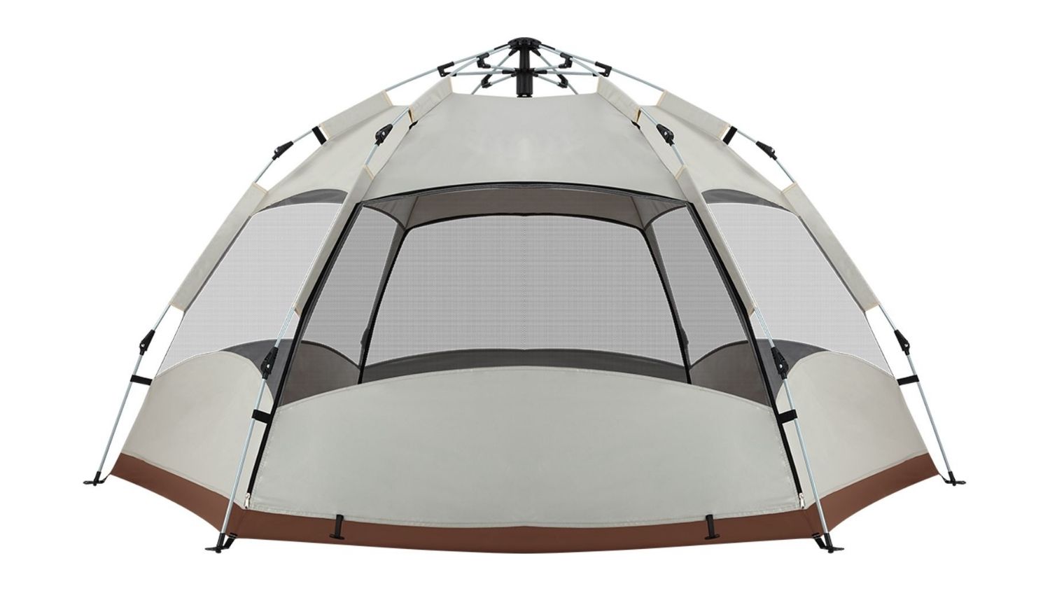 OGL Pop-Up 5 Man Camping Tent with Ventilation, Carry Case 270 x 270 x 150cm - White