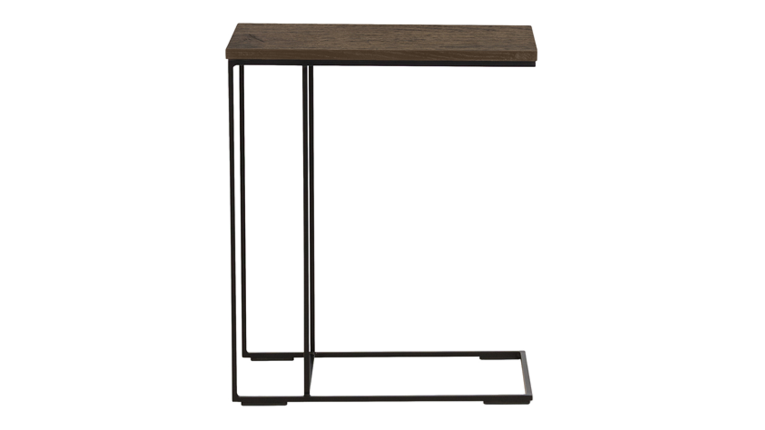 Side profile of the Soho 500 mm Over Side Table in Grey Oiled Oak