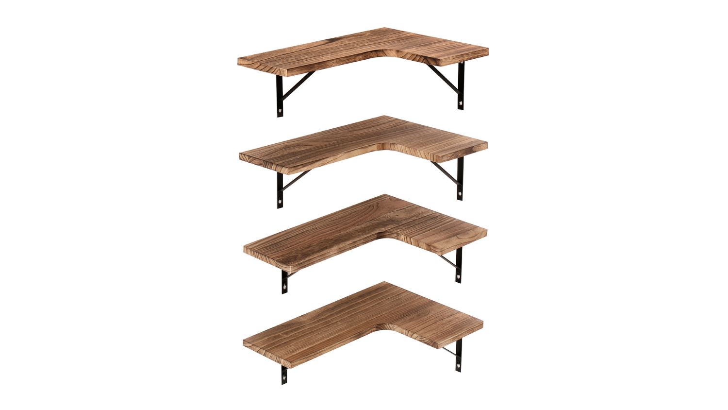 Levede Wall-Mountable Floating Corner Bookshelves 4pcs.