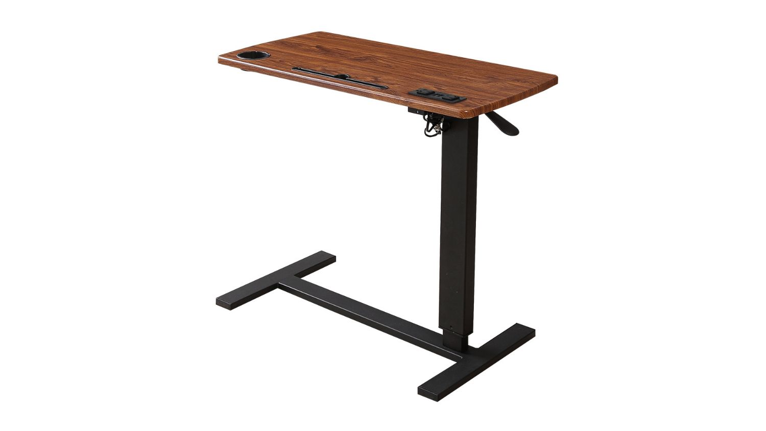 Angled view of the Levede Adjustable Side Table with Power Points