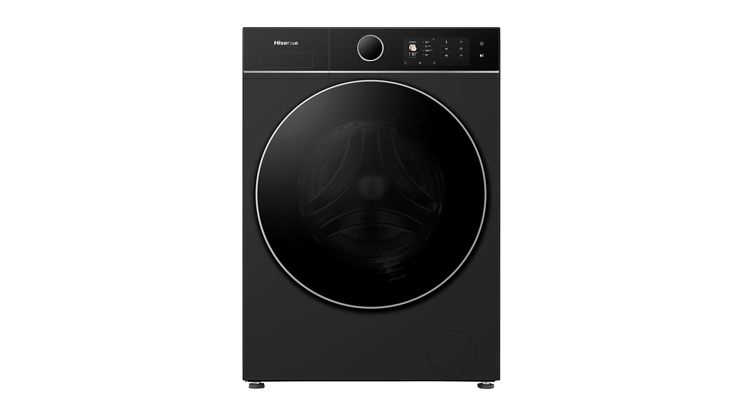 Hisense Series 8i 10kg Front Loader Washing Machine in a sleek black colour