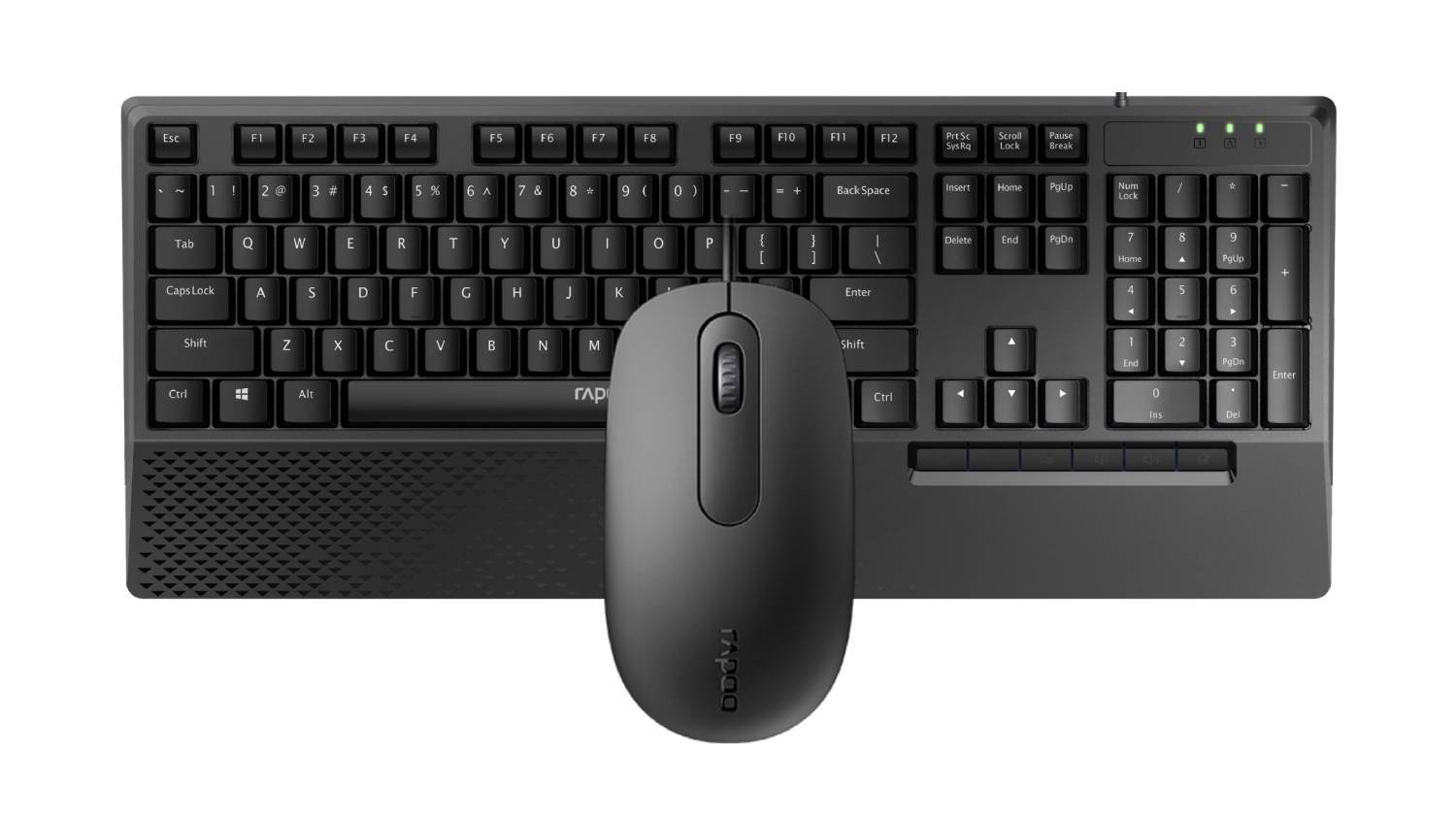 Rapoo NX2000 Wired Splash-Proof Keyboard and Mouse Set - Black