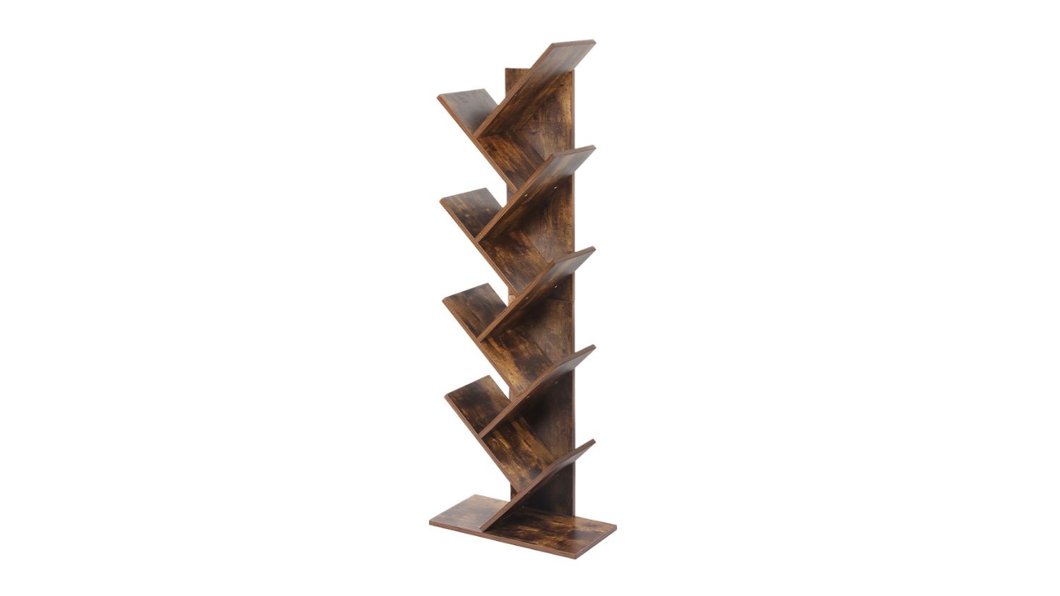 Levede Branching Bookshelf 142 x 50 x 25cm - Dark Wood