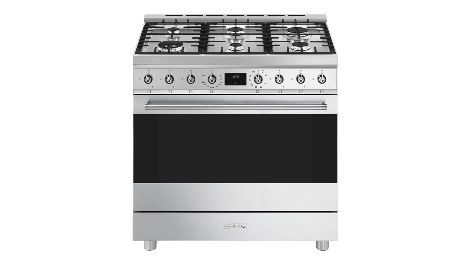 Smeg Classic 90cm Dual Fuel Freestanding Oven with 6 Burner Gas Cooktop