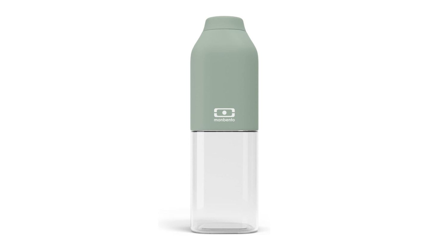 A front-angled view of the Monbento MB Positive Drink Bottle Medium in green finish