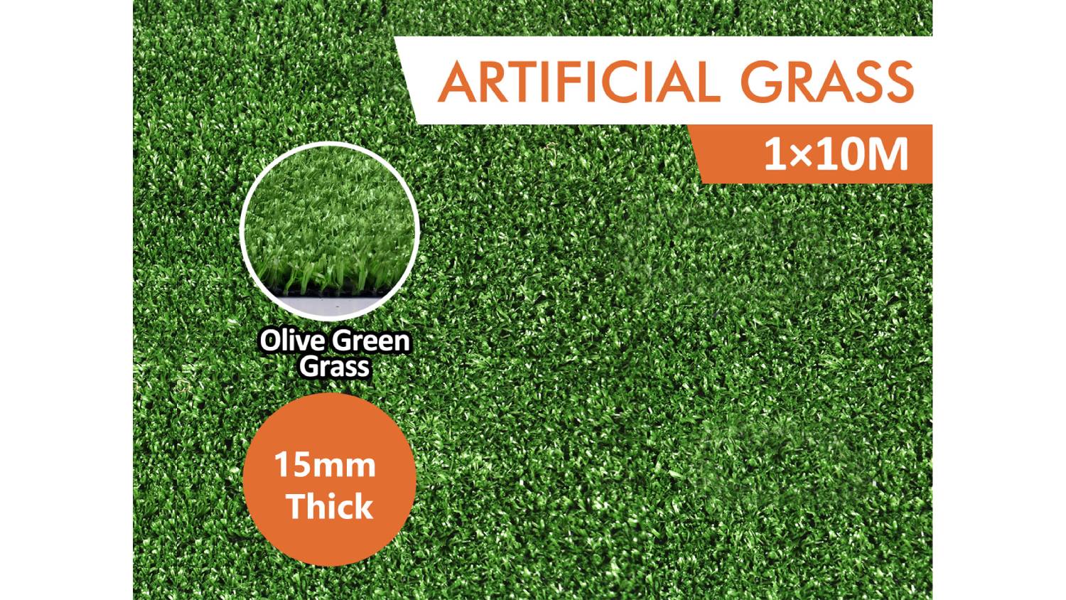 TSB Living Artificial Grass Roll 1 x 10m - Olive Green
