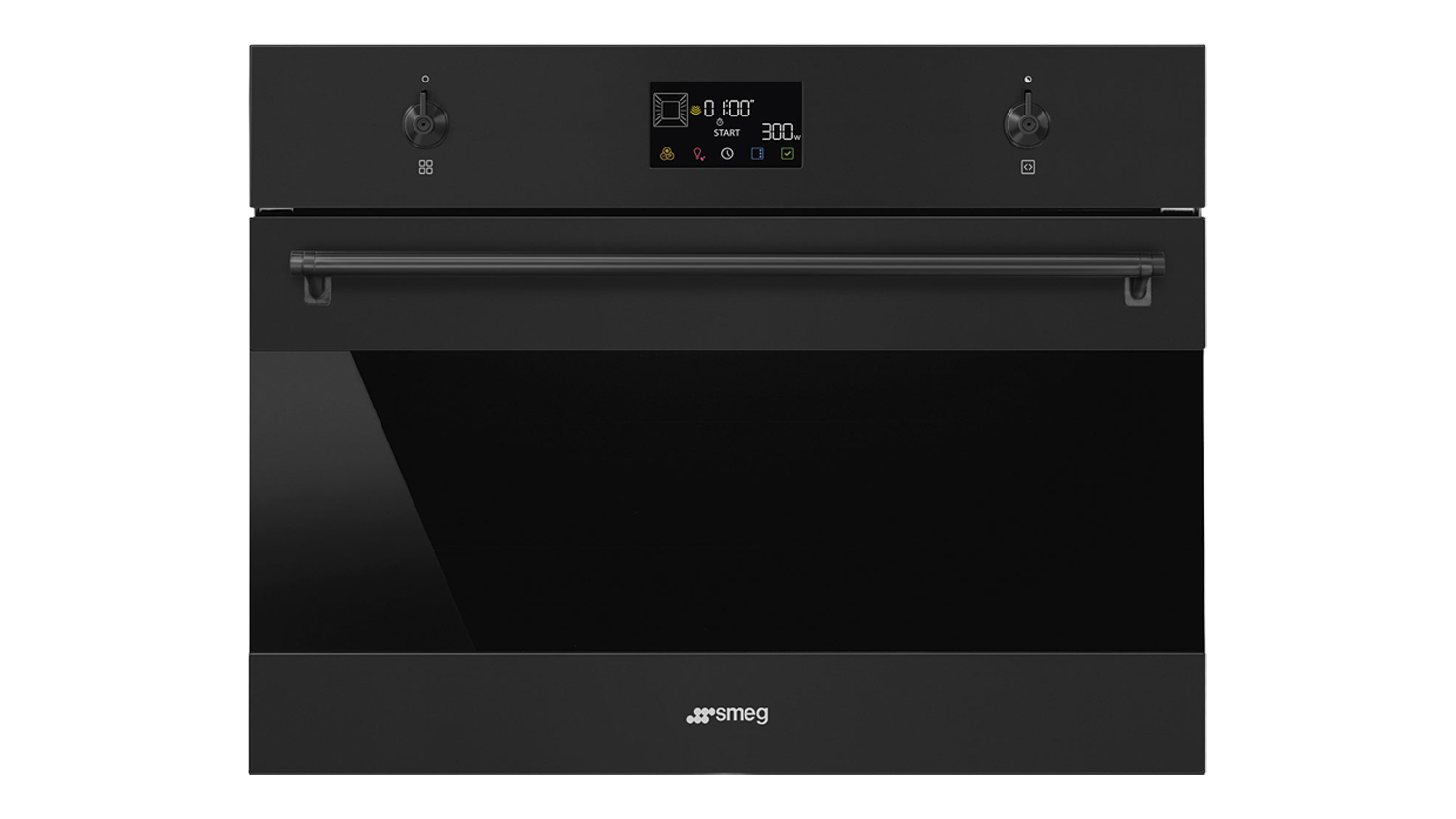 Smeg Classic 45cm Built-In Compact Oven in a sleek black colour