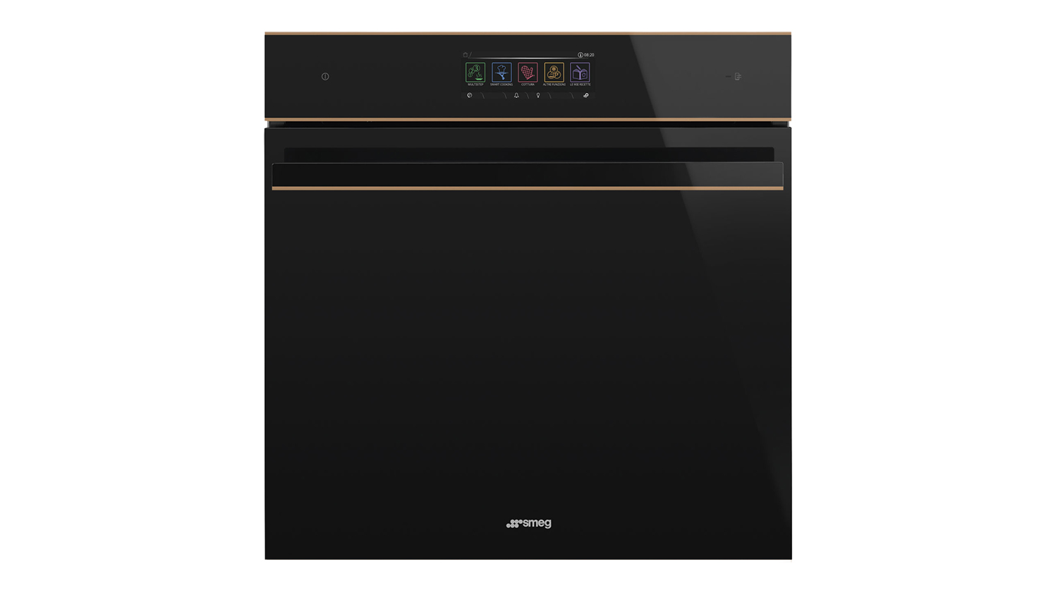 Smeg Dolce Stil Novo 60cm Built-In Steam Oven in a sleek black colour