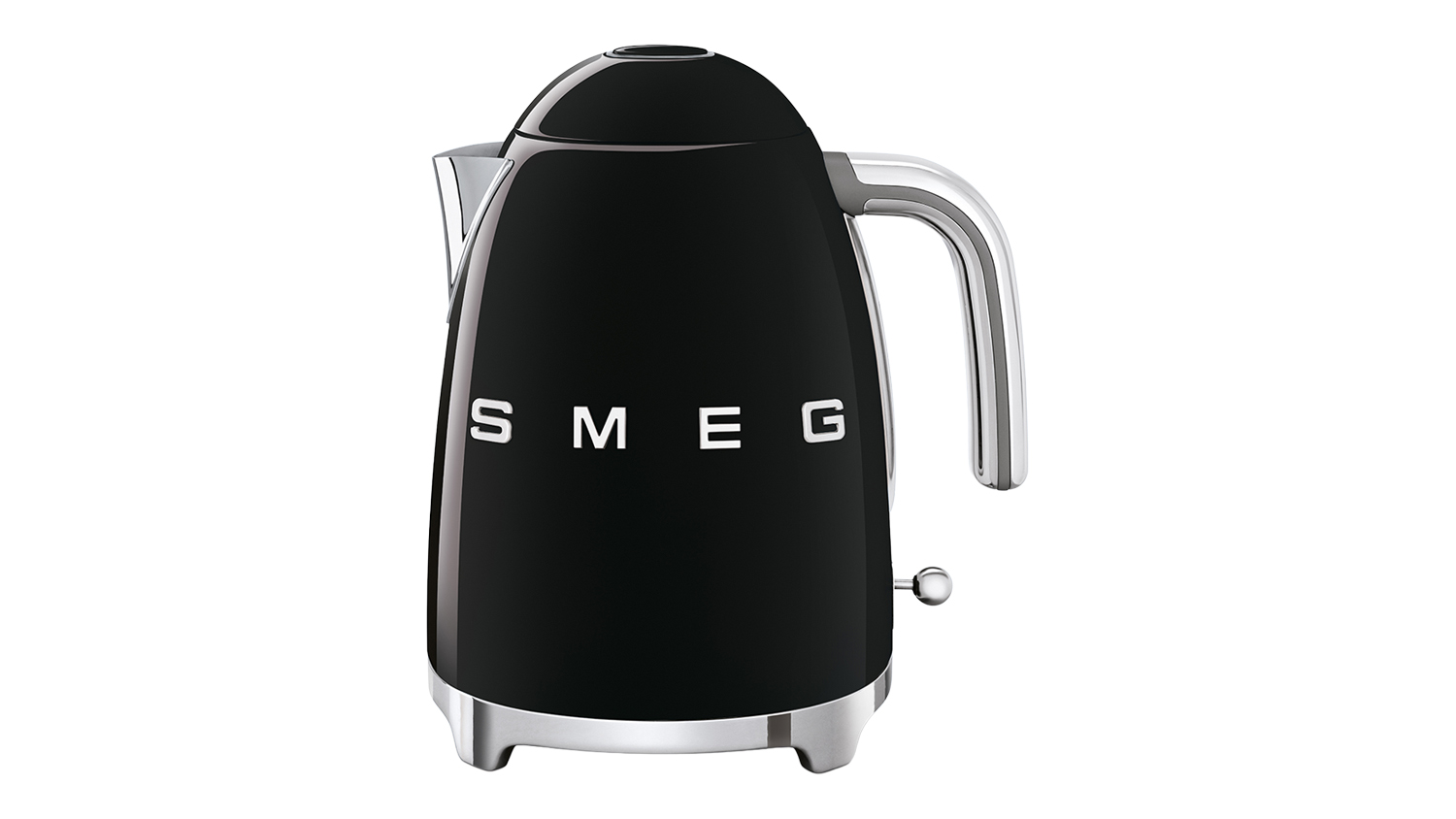 Smeg 50's Style 1.7L Kettle in a glossy black colour