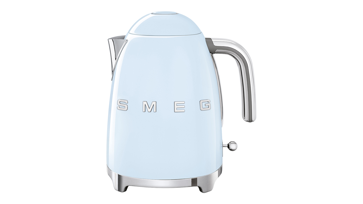 Smeg 50's Style 1.7L Kettle in a glossy pastel blue colour
