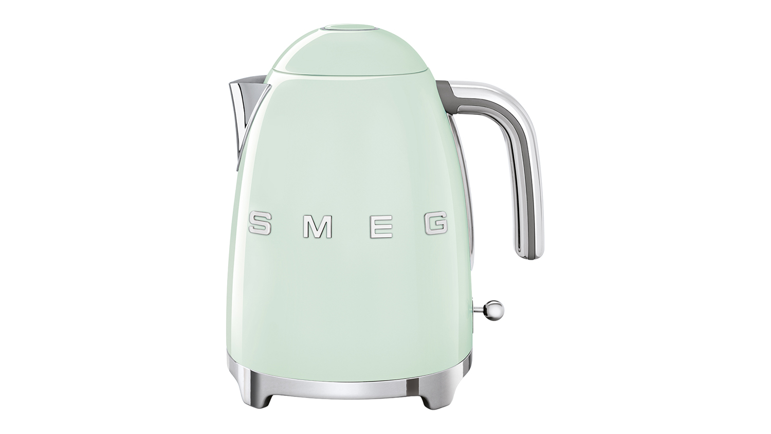 Smeg 50's Style 1.7L Kettle in a glossy pastel green colour