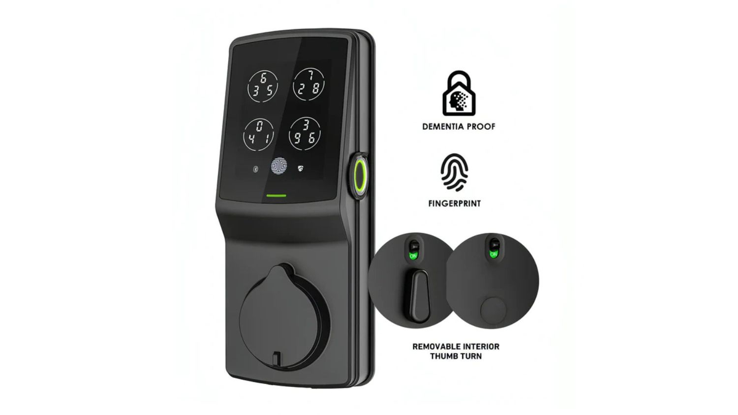Lockly Secure Plus Smart Door Lock - Black (Fingerprint, Pin Unlock)