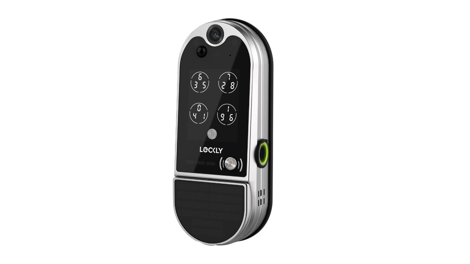 Lockly Vision Elite Solar-Powered Smart Door Lock - Black (with Video & Fingerprint Library)