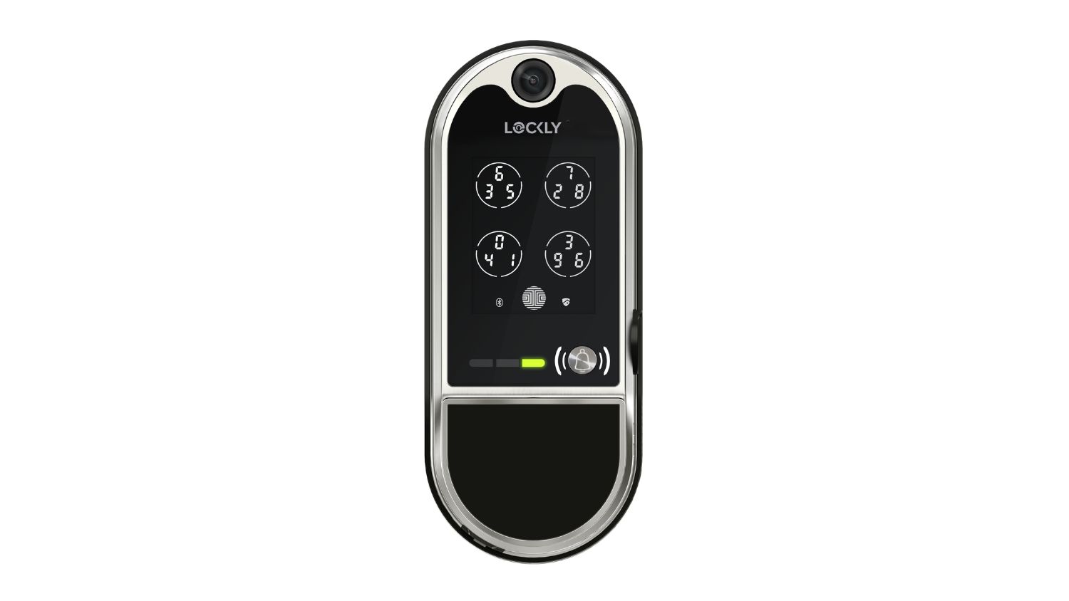 Lockly Vision Elite Solar-Powered Smart Door Lock with touchscreen keypad and built‑in camera