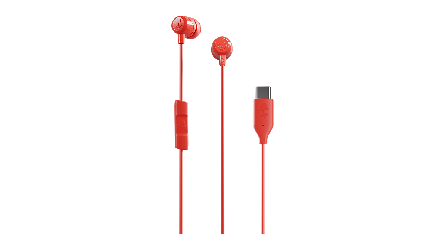 Skullcandy Jib USB-C Wired In-Ear Headphones in a vibrant red colour