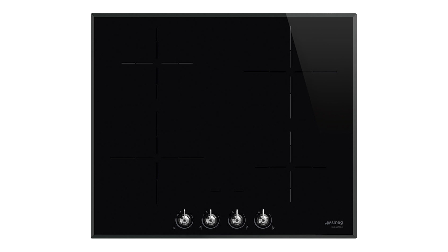 Top‑down view of the Smeg Classic 60 cm black induction cooktop