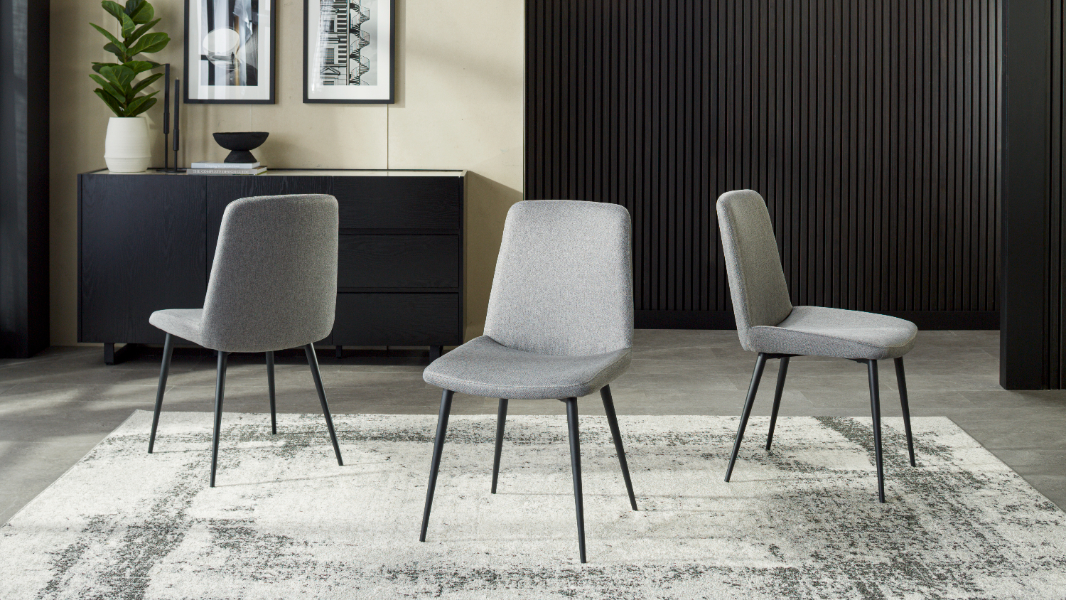 A view of multiple  Andes Fabric Dining Chairs