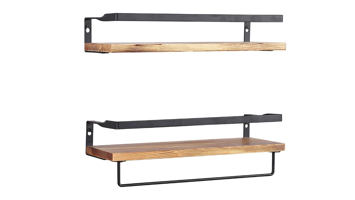 Levede Floating Shelves  40 x 15cm 2pcs. - Wood/Black