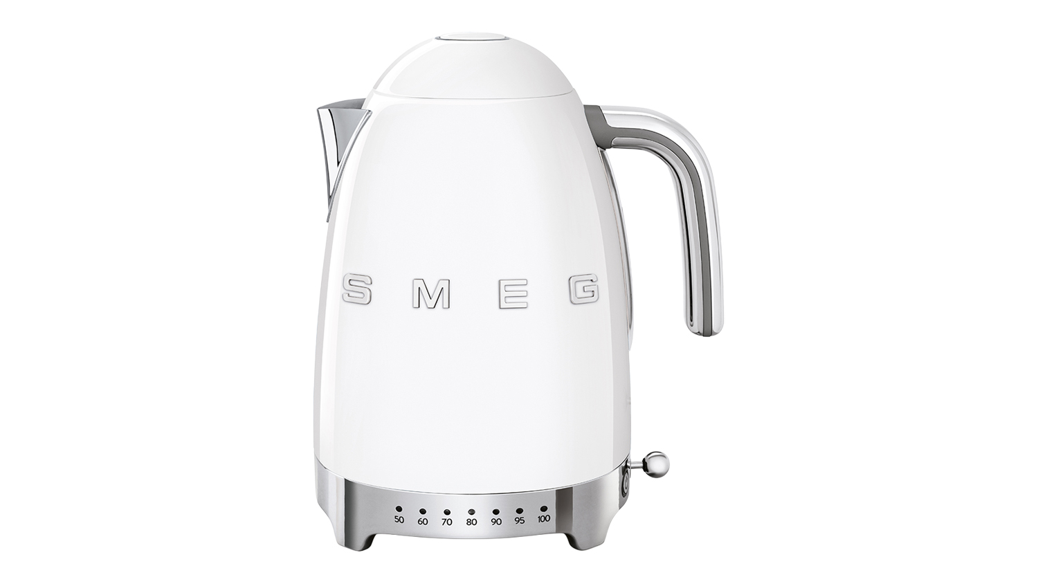 Smeg 50's Style 1.7L Variable Temperature Kettle in a glossy white colour