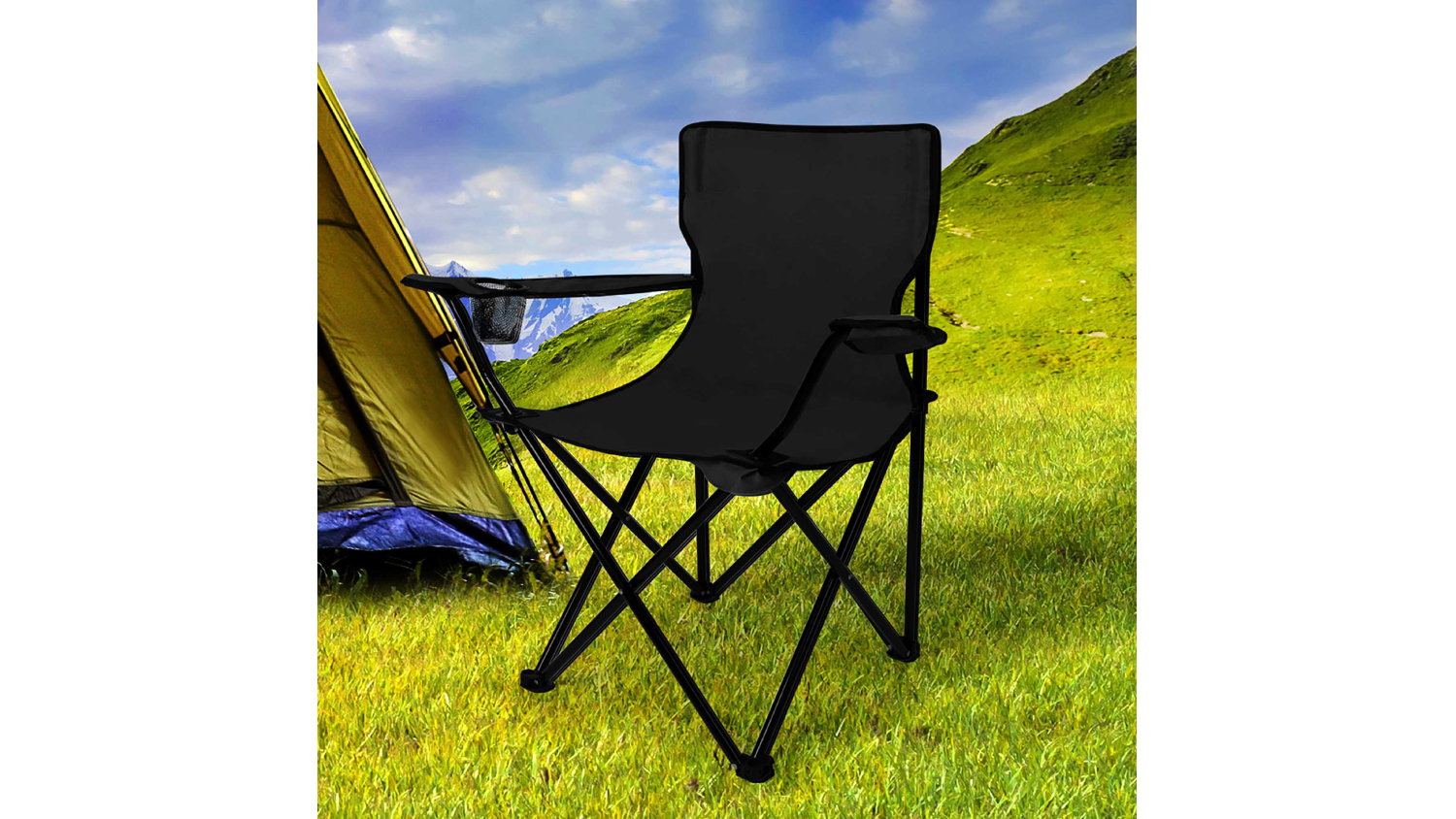 Levede Folding Camping Chair with Drink Holder