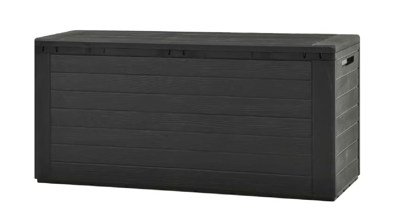 Angled view of the NNEVL Garden Storage Box in anthracite colour