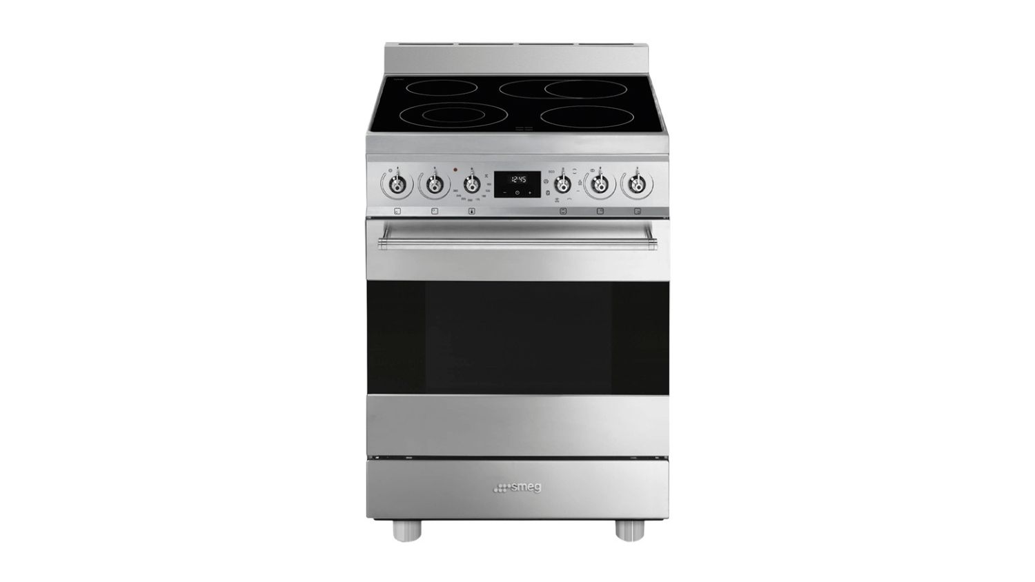 Front view of the Smeg Classic 60cm Freestanding Oven with 4 Zone Ceramic Cooktop