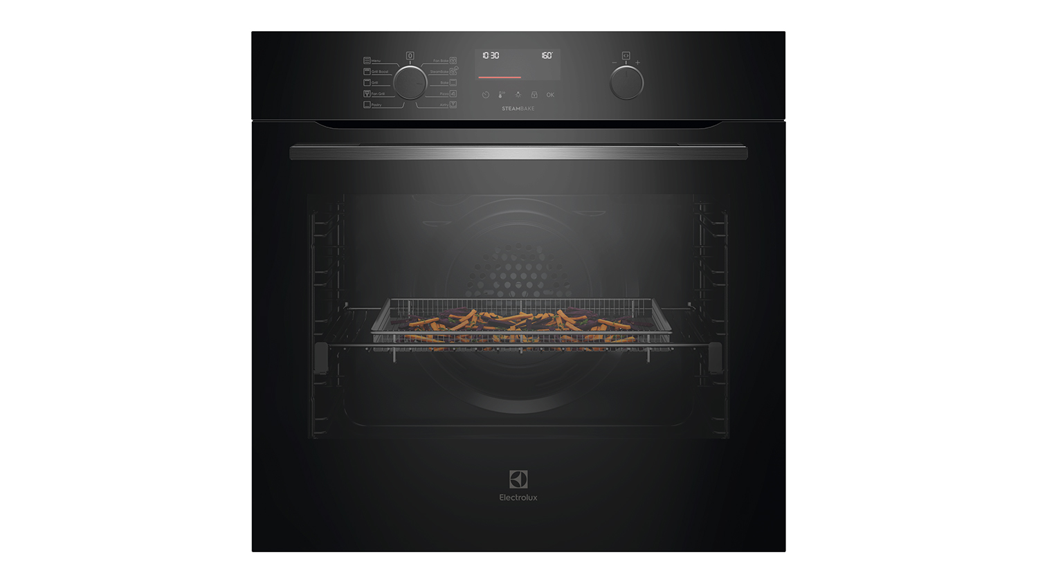 Electrolux 600 Series 60cm Built-In Oven with SteamBake in a sleek black colour