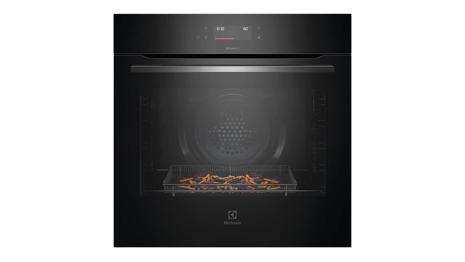 Electrolux 500 Series 60cm Built-In Steam Oven with AirFryPlus in a sleek black colour