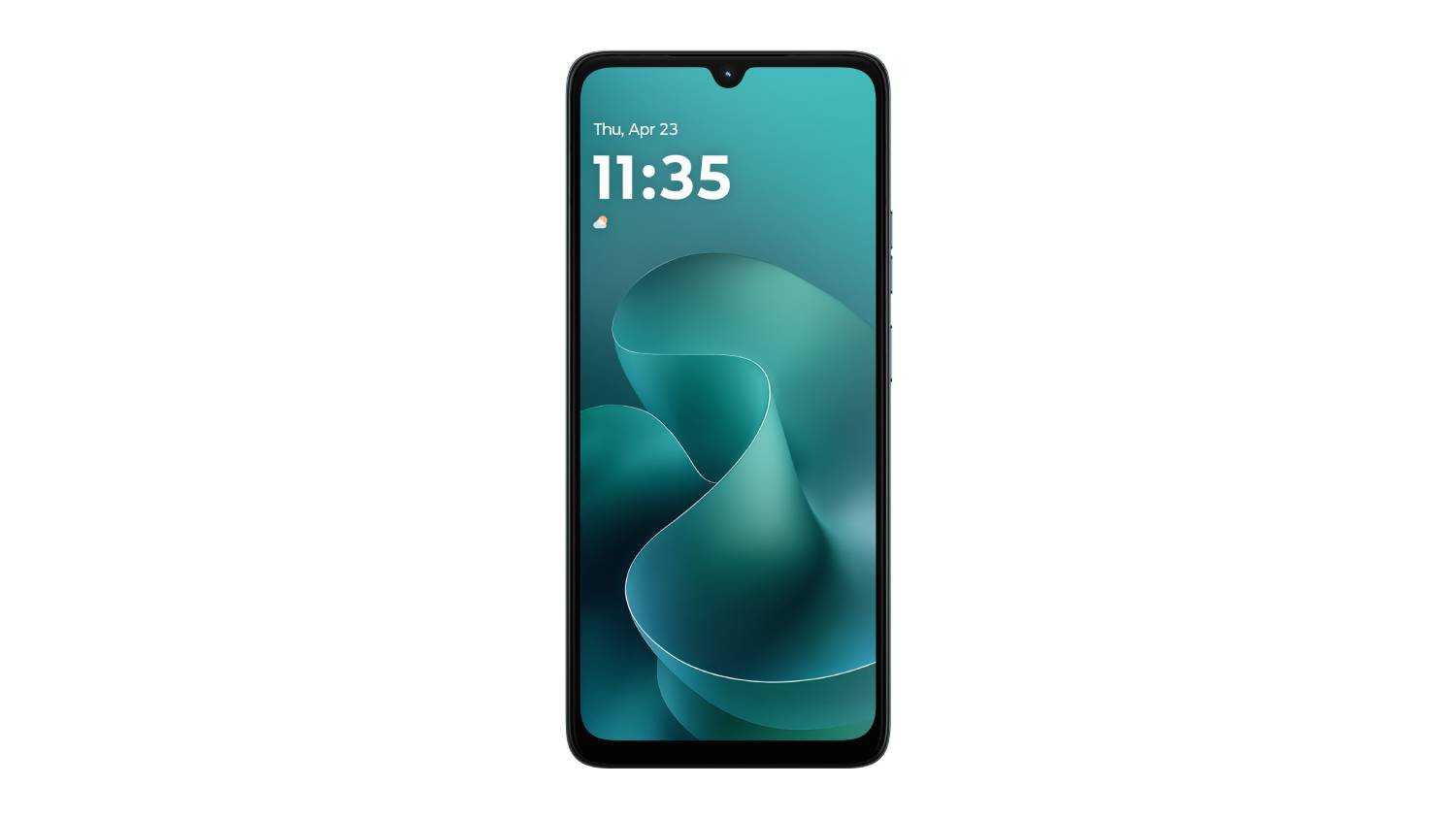 Front view of the Motorola Moto G06 smartphone showing the large display with a waterdrop notch at the top