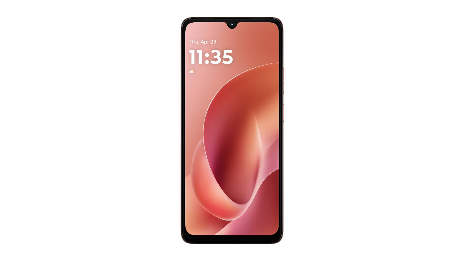 Front view of the Motorola Moto G06 smartphone showing the large display with a waterdrop notch at the top